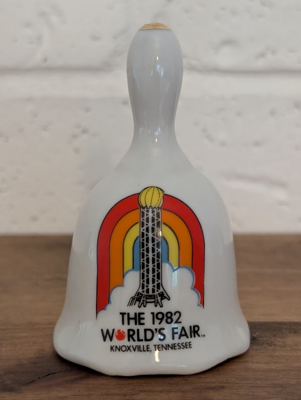 1982 World's‎ Fair Commemorative Hand Bell - Knoxville Rainbow Design